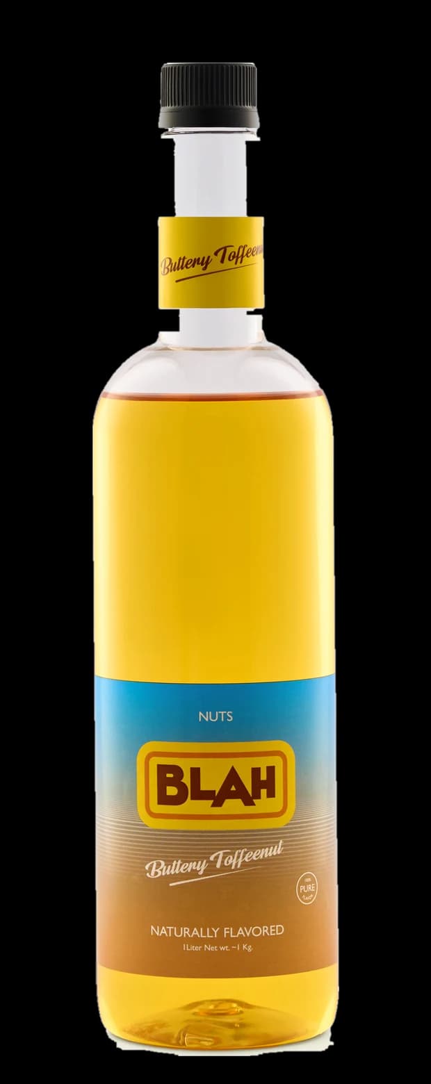 Blah Buttery Toffeenut 1-liter syrup bottle
