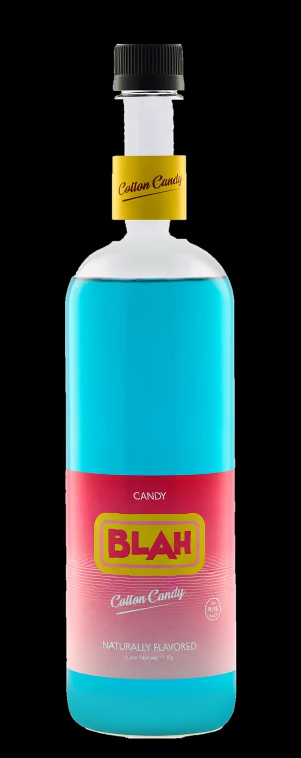 Blah Cotton Candy 1-liter syrup bottle