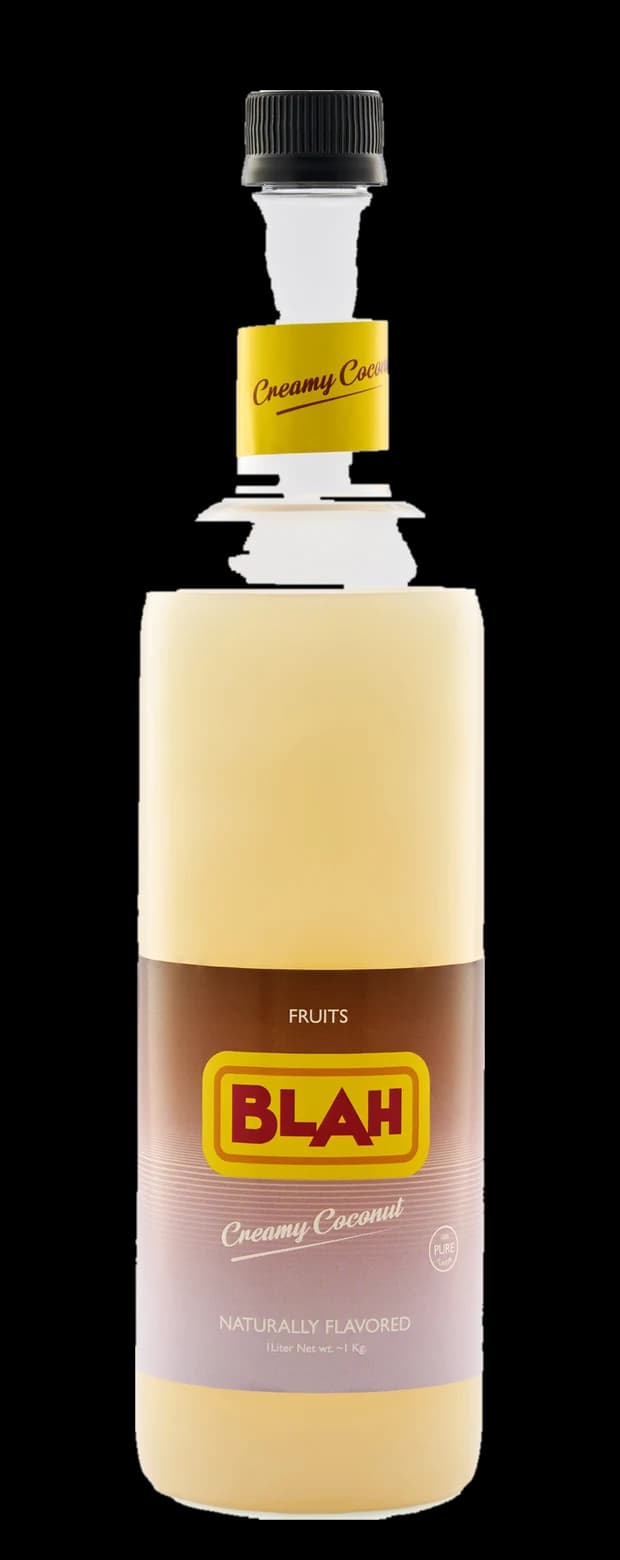 Blah Creamy Coconut 1-liter syrup bottle
