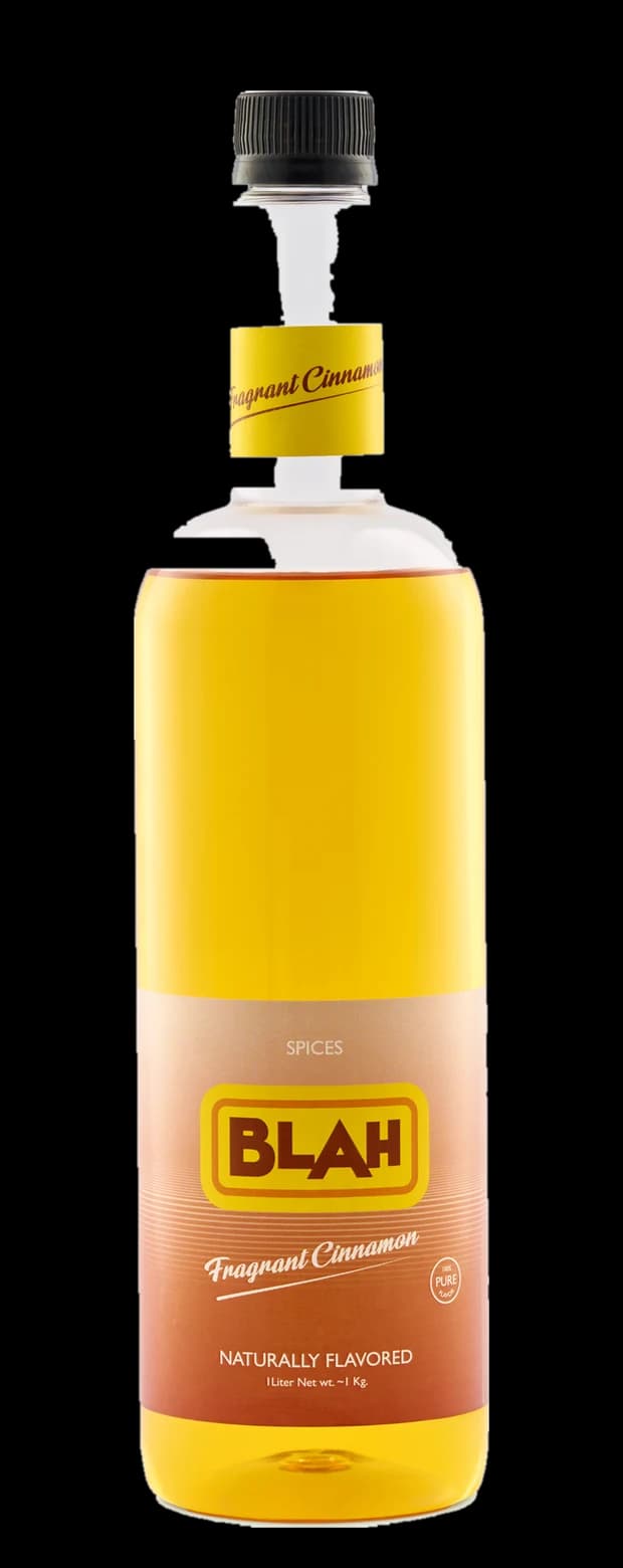 Blah Fragrant Cinnamon 1-liter syrup bottle