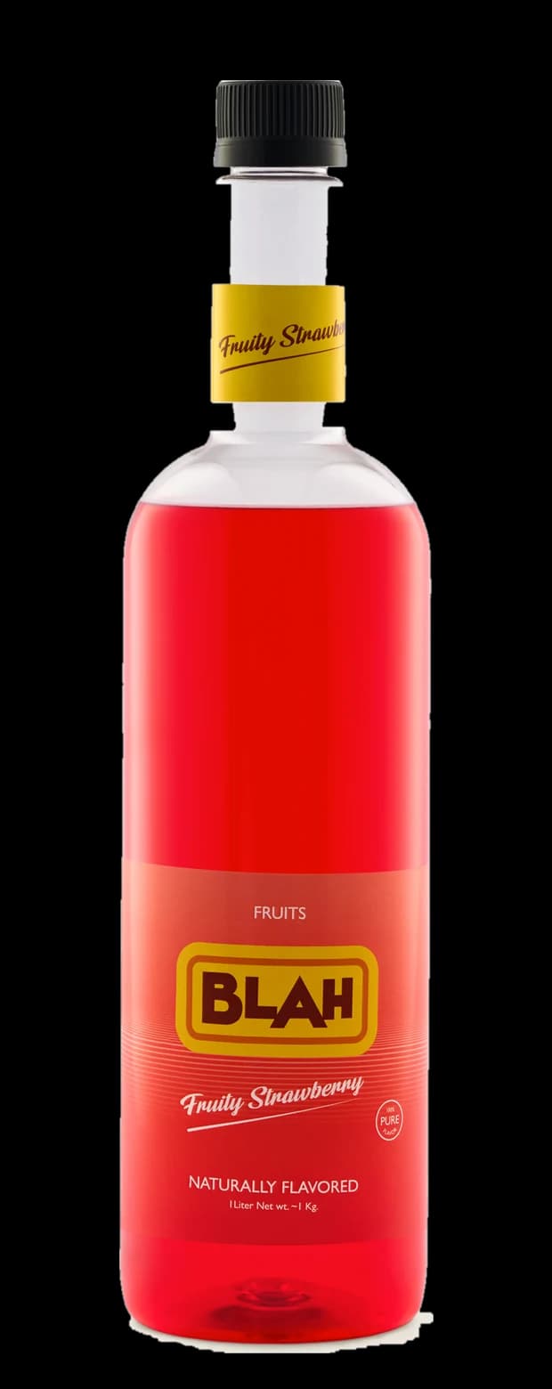 Blah Fruity Strawberry 1-liter syrup bottle