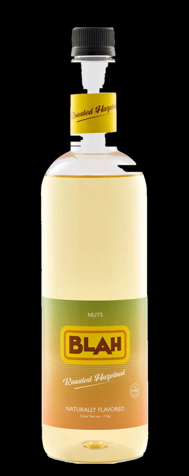 Blah Roasted Hazelnut 1-liter syrup bottle