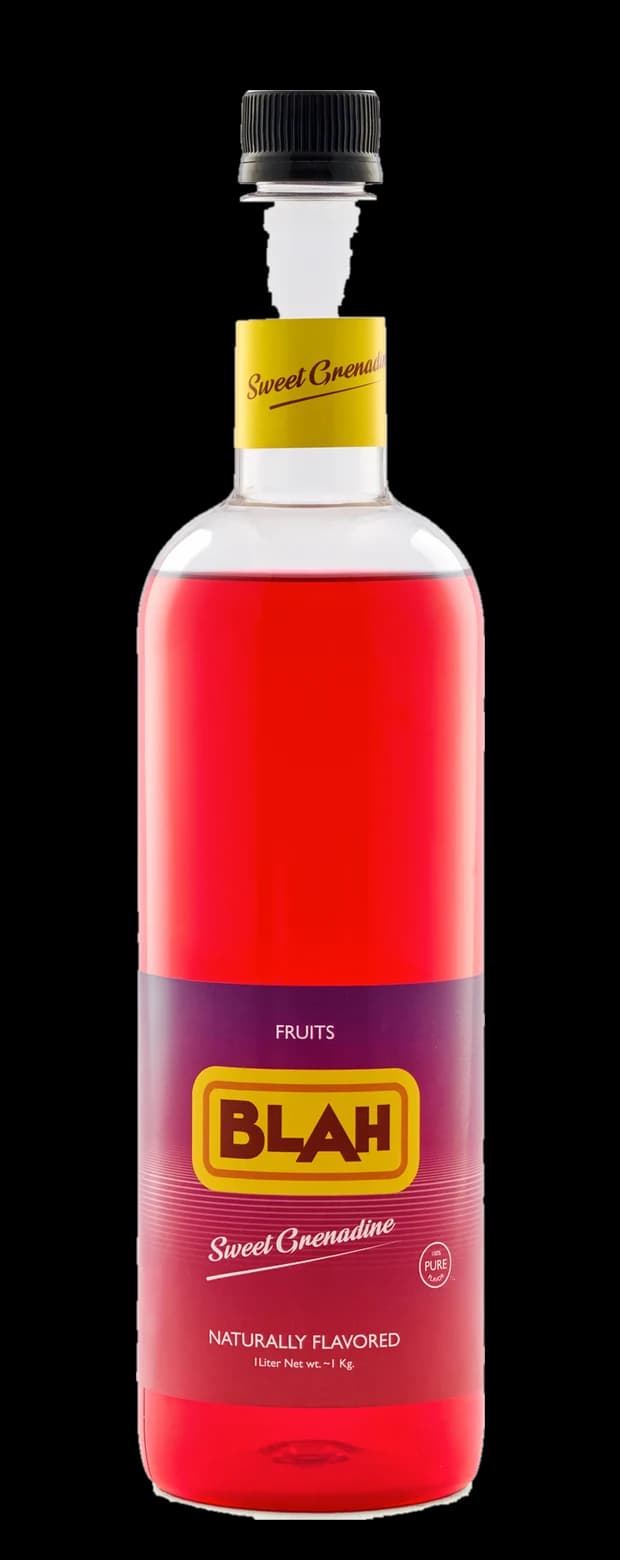 Blah Sweet Grenadine 1-liter syrup bottle