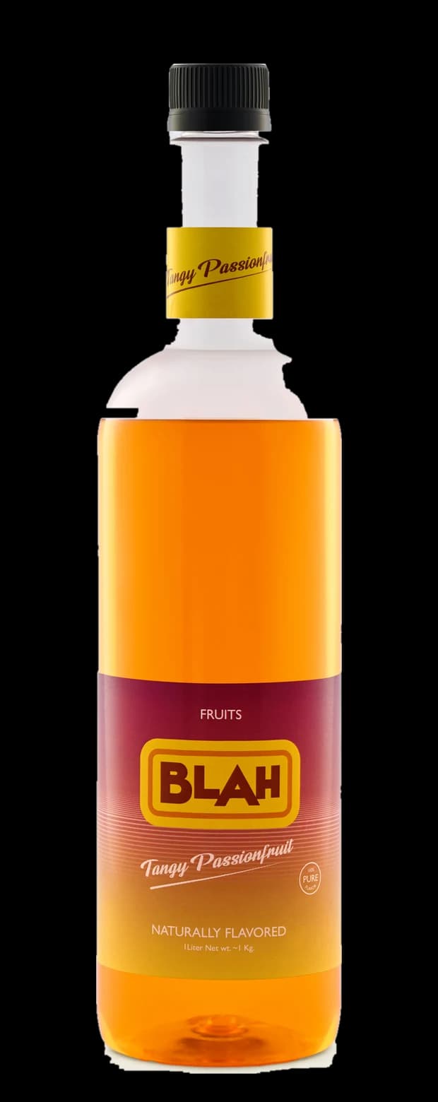 Blah Tangy Passionfruit 1-liter syrup bottle