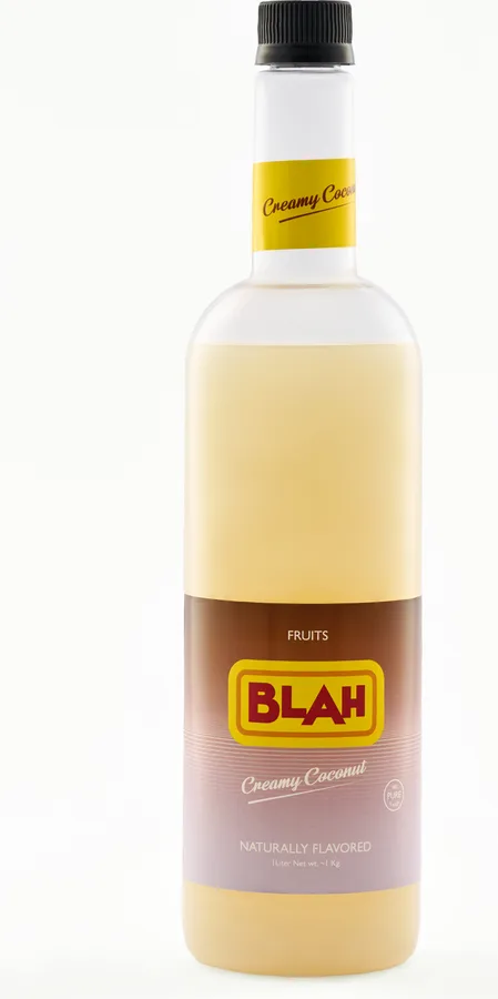 Blah Creamy Coconut 1-liter syrup bottle