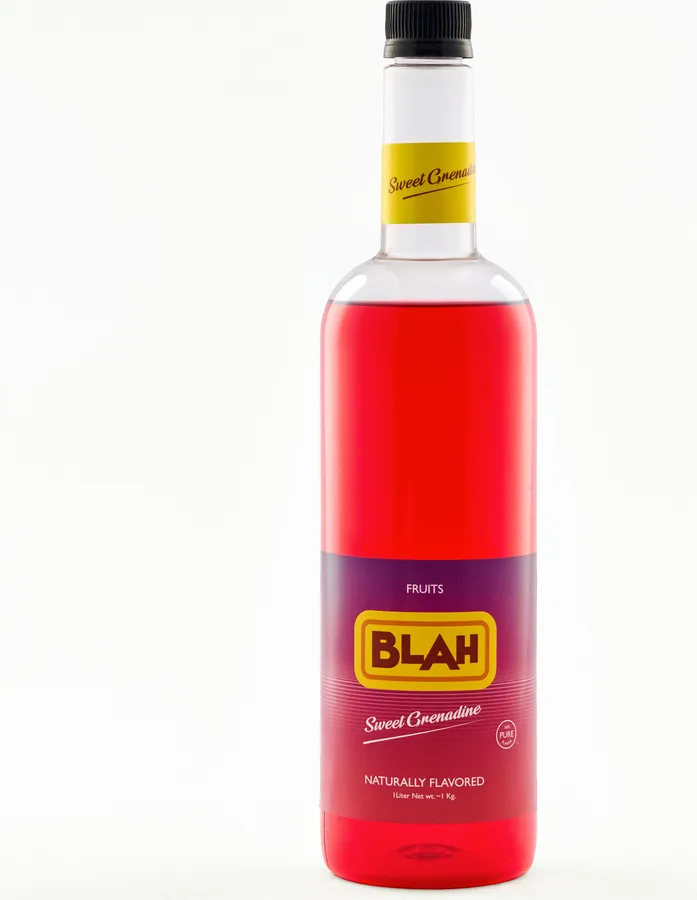 Blah Juicy Peach 1-liter syrup bottle