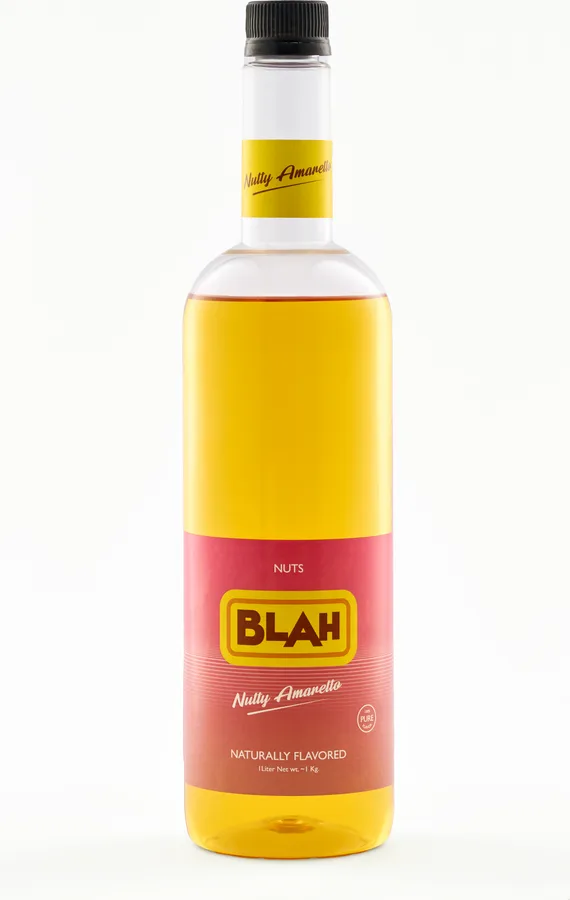 Blah Nutty Amaretto 1-liter syrup bottle