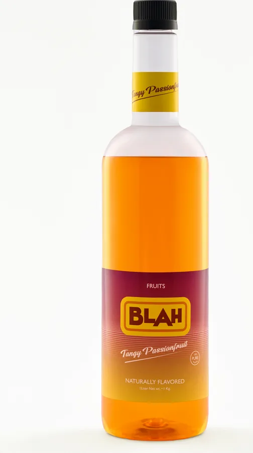 Blah Tangy Passionfruit 1-liter syrup bottle