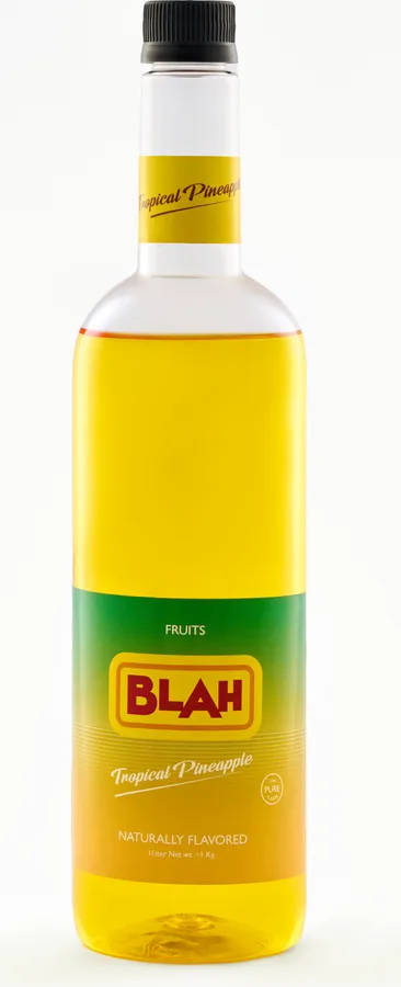 Blah Tropical Pineapple 1-liter syrup bottle